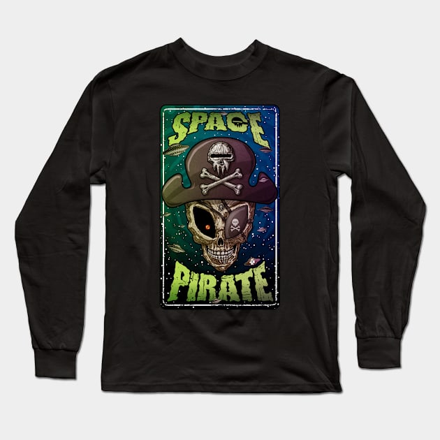 Space Pirate Long Sleeve T-Shirt by HEJK81